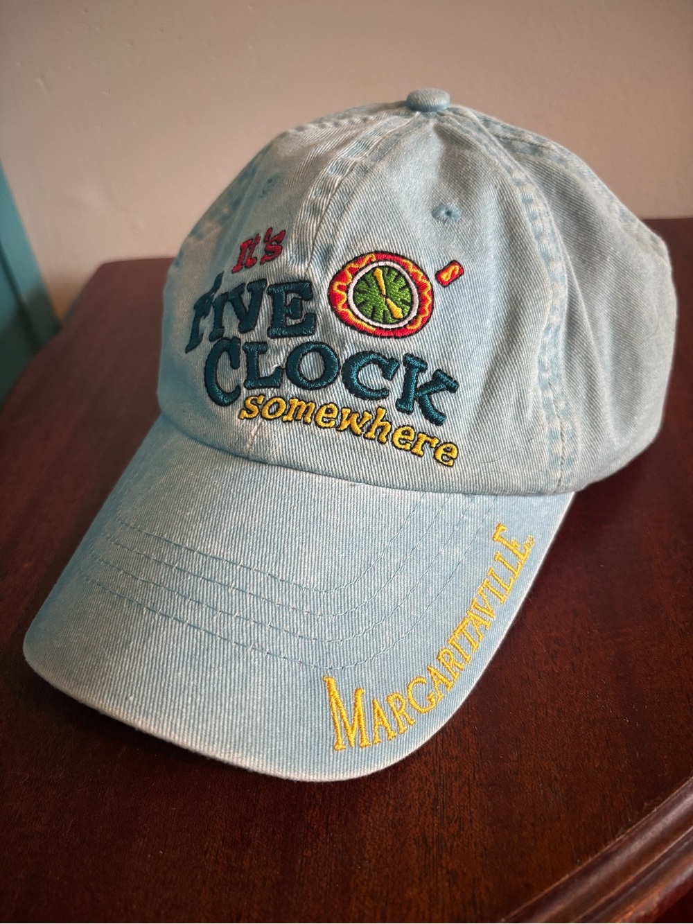 Jimmy Buffetts Margaritaville Light Blue Denim Hat 100% Cotton